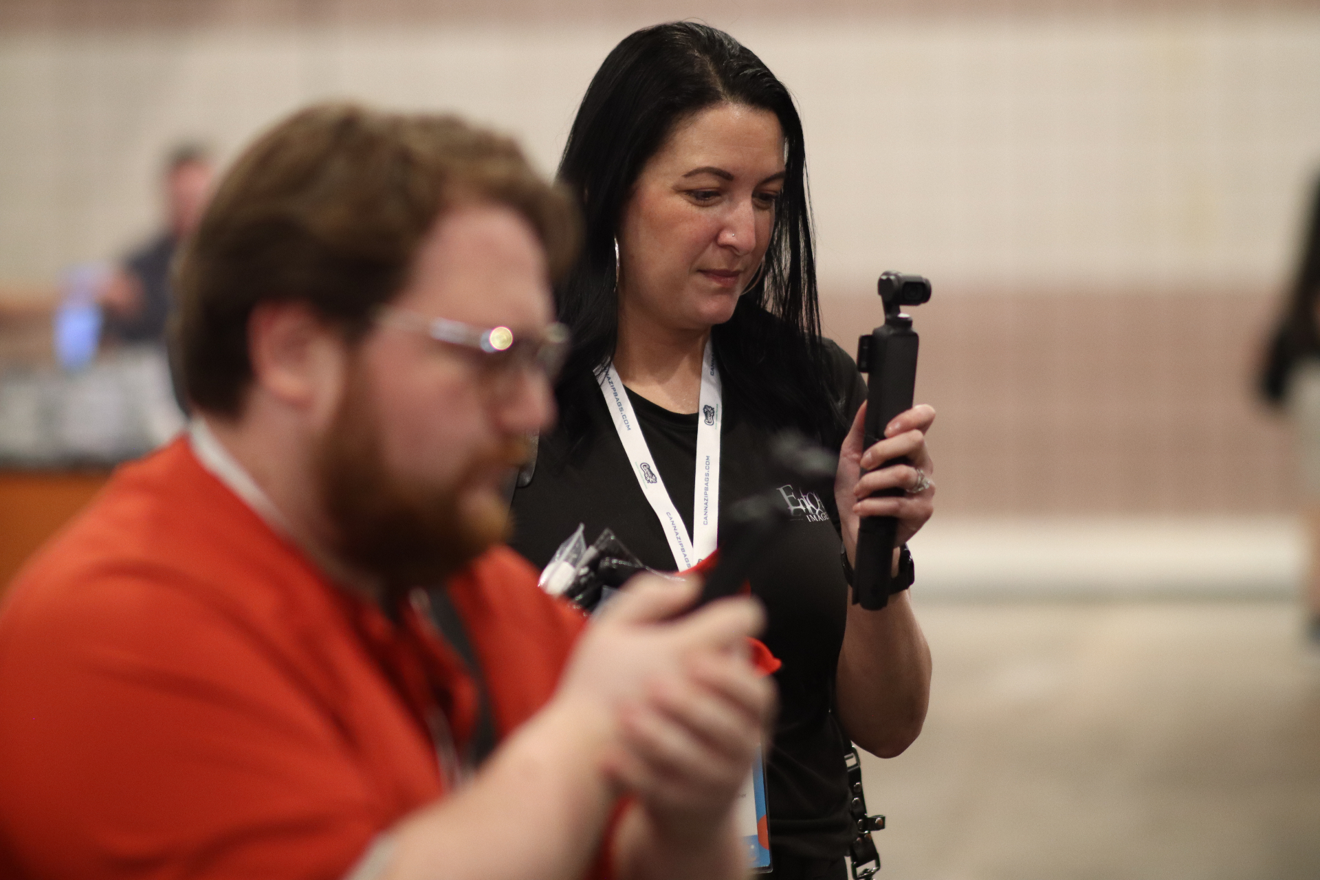 Creator filming with camera