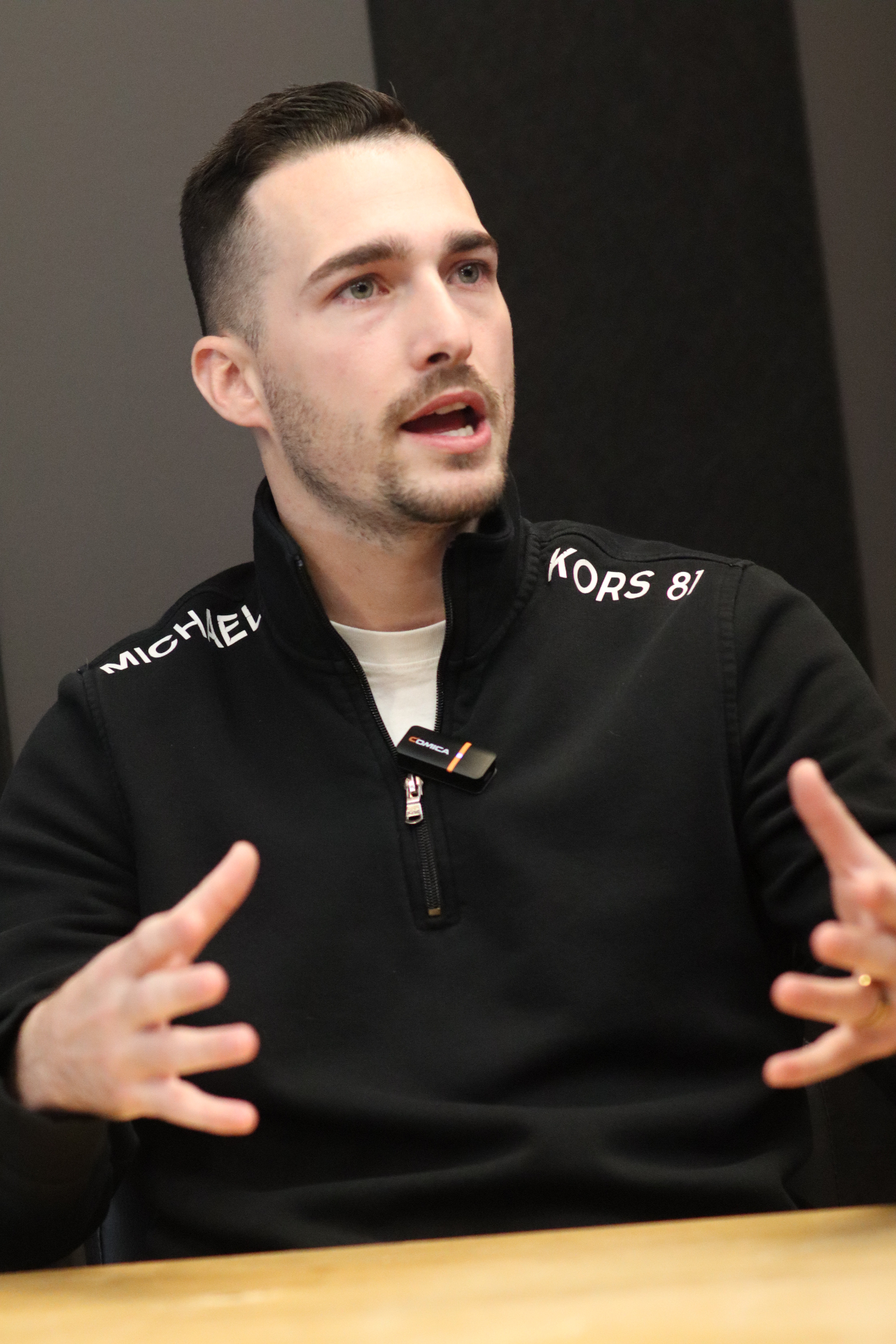 Creator sharing his story on camera